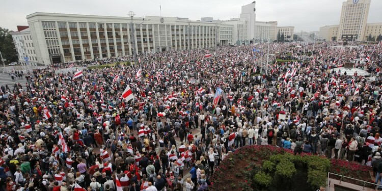 Las protestas en Minsk, Bielorrusia, este domingo 23 de agosto del 2020