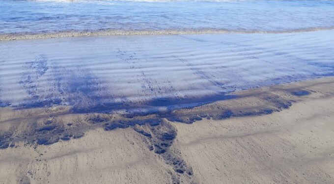 Las playas quedaron muy afectadas por la sustancia oleaginosa