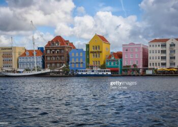 Colourful waterfront of Caribbean island of Curacao