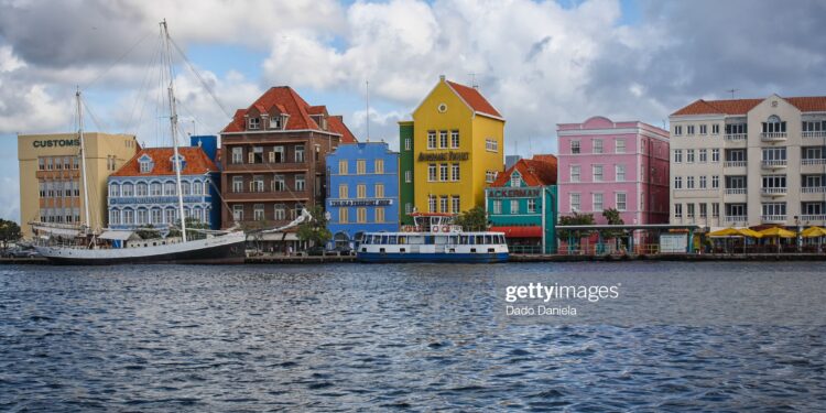 Colourful waterfront of Caribbean island of Curacao
