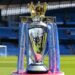 MANCHESTER, ENGLAND - MAY 06:  The Premier League Trophy on display prior to the Premier League match between Manchester City and Huddersfield Town at Etihad Stadium on May 6, 2018 in Manchester, England.  (Photo by Michael Regan/Getty Images)