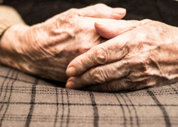 Eldery woman hands, Hands Clasped