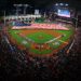 HOUSTON, TX - OCTOBER 27:  A general view of the American flag as the national anthem is performed before game three of the 2017 World Series between the Houston Astros and the Los Angeles Dodgers at Minute Maid Park on October 27, 2017 in Houston, Texas.  (Photo by Tim Bradbury/Getty Images)