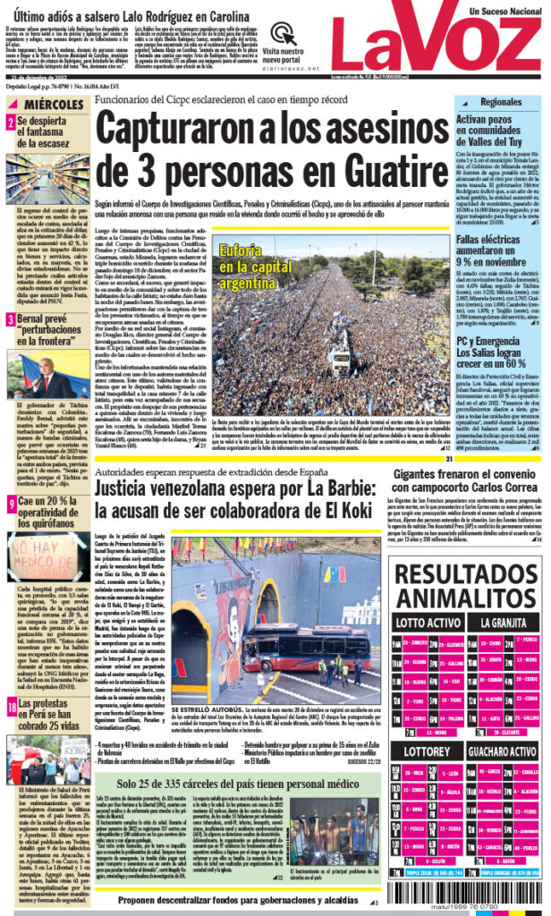 Portada La Voz 21/12/2022 - La Voz