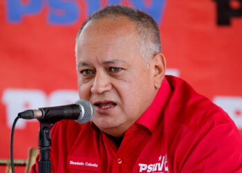 National Assembly member and Vice President of Venezuela's United Socialist Party (PSUV) Diosdado Cabello addresses the media during a news conference of the ruling Socialist Party in Caracas, Venezuela February 14, 2022. REUTERS/Leonardo Fernandez Viloria