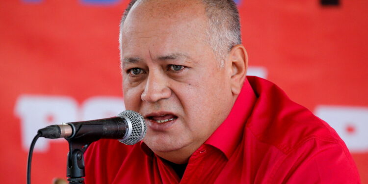 National Assembly member and Vice President of Venezuela's United Socialist Party (PSUV) Diosdado Cabello addresses the media during a news conference of the ruling Socialist Party in Caracas, Venezuela February 14, 2022. REUTERS/Leonardo Fernandez Viloria